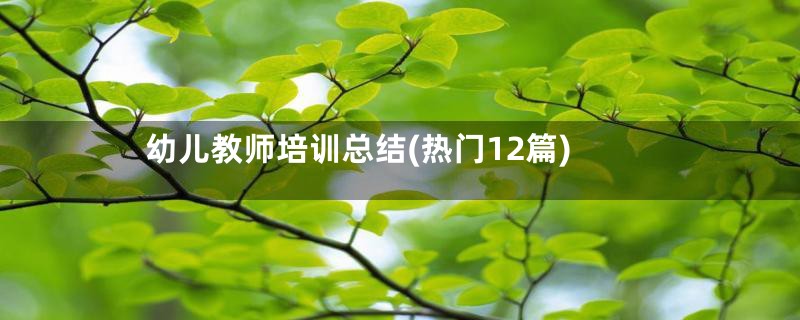 幼儿教师培训总结(热门12篇)