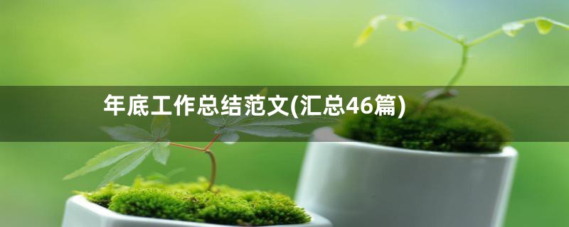 年底工作总结范文(汇总46篇)
