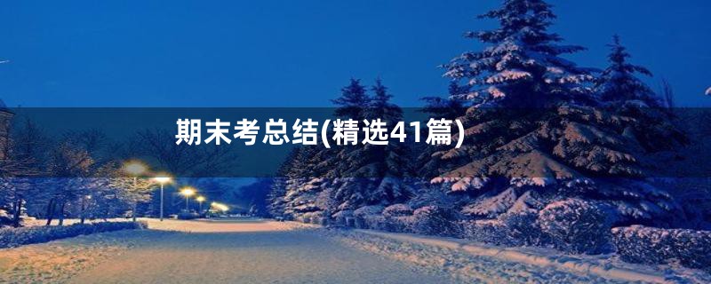 期末考总结(精选41篇)