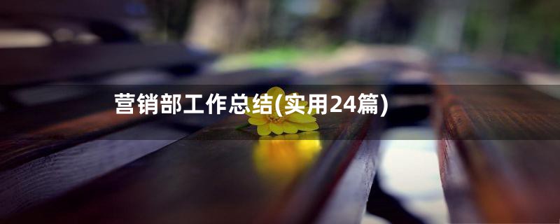营销部工作总结(实用24篇)