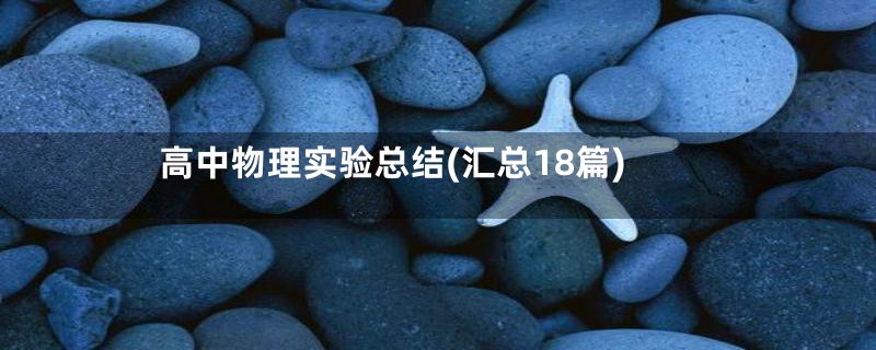 高中物理实验总结(汇总18篇)