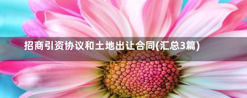 招商引资协议和土地出让合同(汇总3篇)