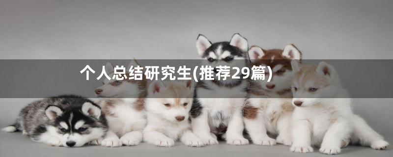 个人总结研究生(推荐29篇)