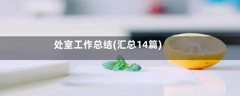 处室工作总结(汇总14篇)