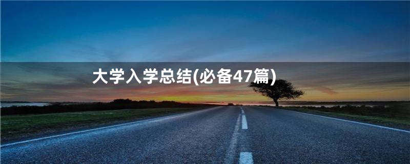 大学入学总结(必备47篇)
