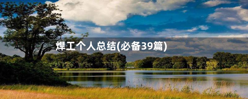 焊工个人总结(必备39篇)