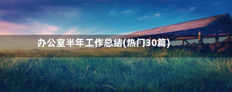 办公室半年工作总结(热门30篇)