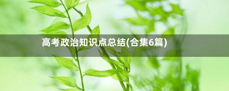 高考政治知识点总结(合集6篇)