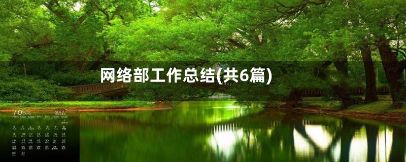 网络部工作总结(共6篇)