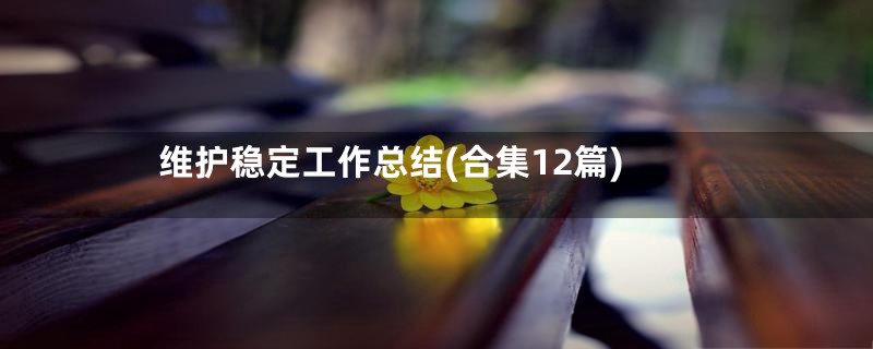 维护稳定工作总结(合集12篇)