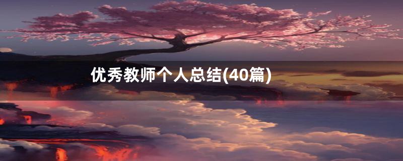 优秀教师个人总结(40篇)
