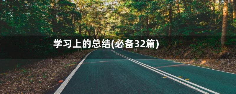 学习上的总结(必备32篇)