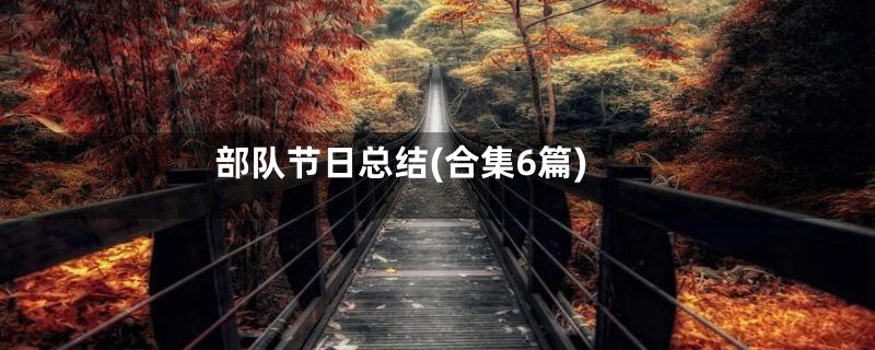 部队节日总结(合集6篇)