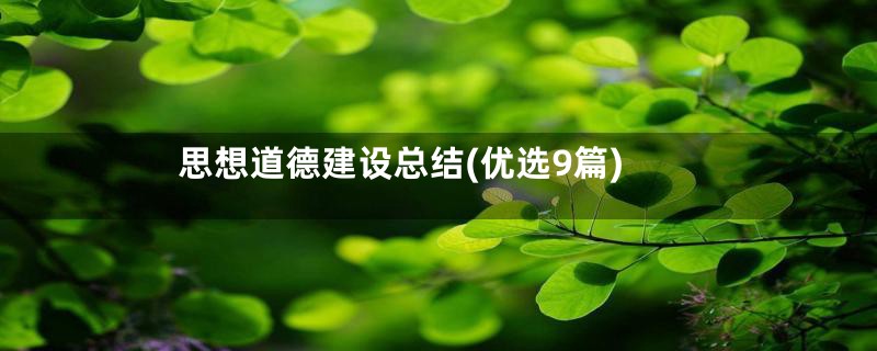 思想道德建设总结(优选9篇)