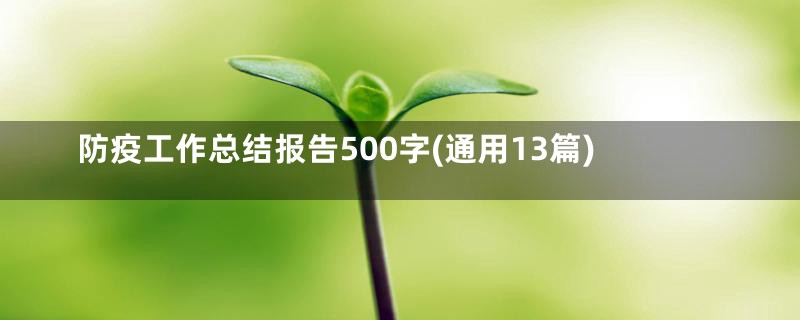 防疫工作总结报告500字(通用13篇)