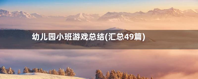幼儿园小班游戏总结(汇总49篇)