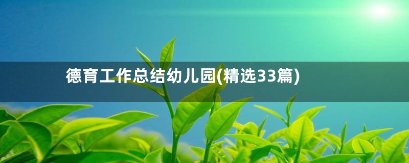 德育工作总结幼儿园(精选33篇)