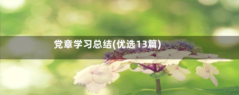 党章学习总结(优选13篇)