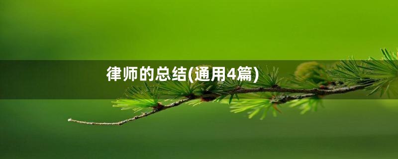 律师的总结(通用4篇)