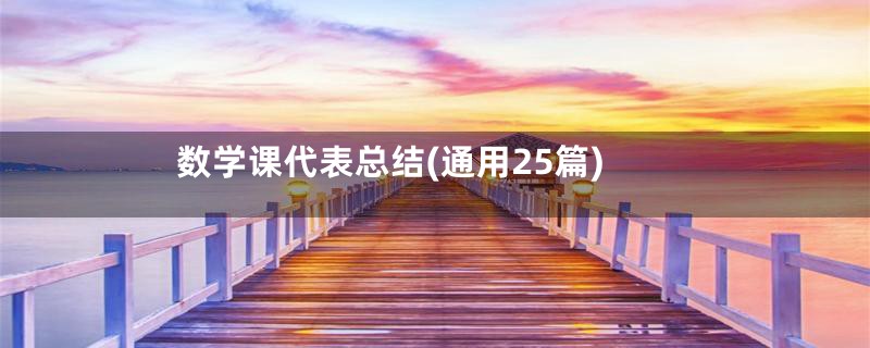 数学课代表总结(通用25篇)