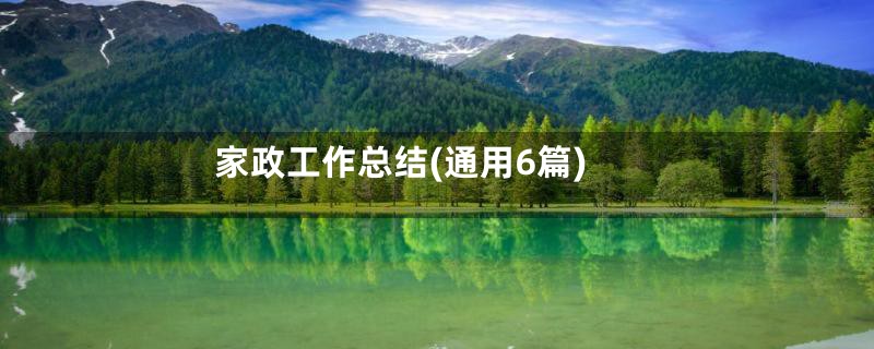 家政工作总结(通用6篇)