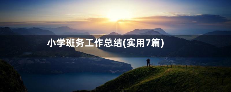 小学班务工作总结(实用7篇)
