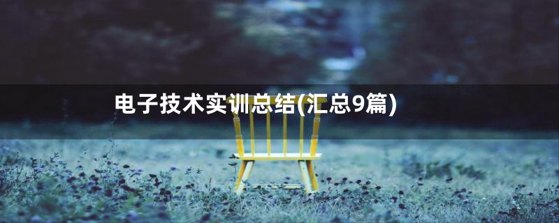 电子技术实训总结(汇总9篇)
