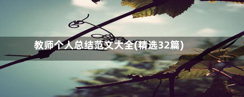 教师个人总结范文大全(精选32篇)