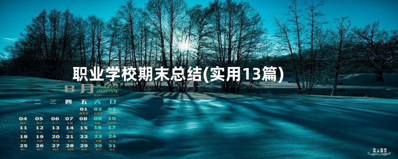 职业学校期末总结(实用13篇)