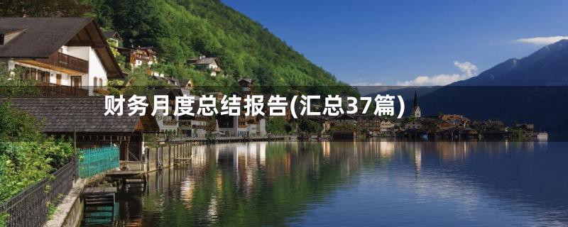 财务月度总结报告(汇总37篇)