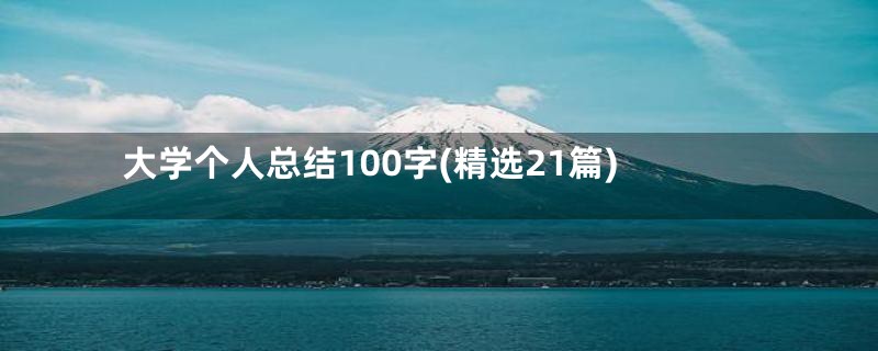 大学个人总结100字(精选21篇)