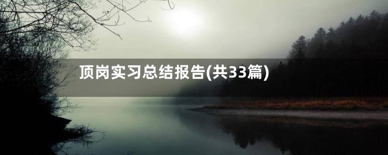 顶岗实习总结报告(共33篇)