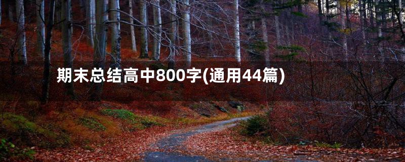 期末总结高中800字(通用44篇)