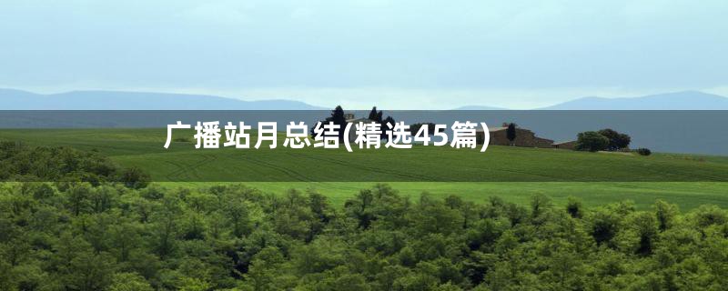 广播站月总结(精选45篇)