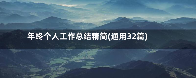 年终个人工作总结精简(通用32篇)