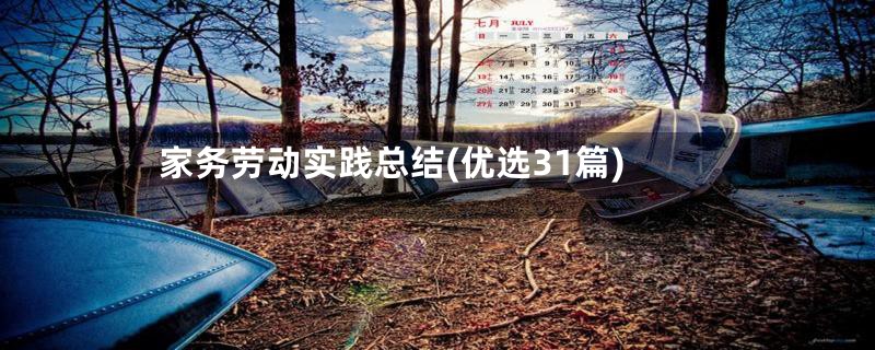 家务劳动实践总结(优选31篇)