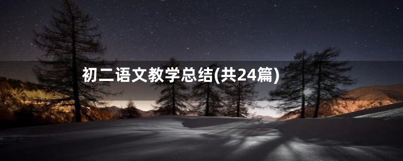 初二语文教学总结(共24篇)