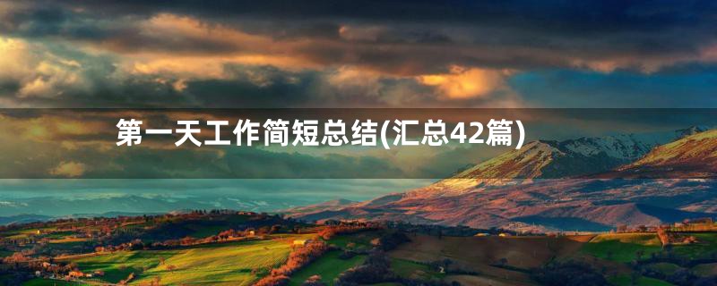 第一天工作简短总结(汇总42篇)