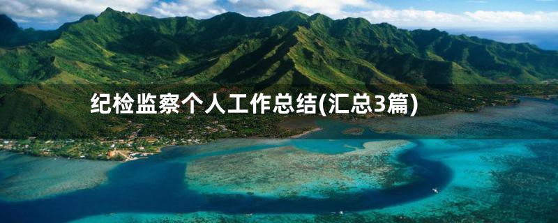 纪检监察个人工作总结(汇总3篇)