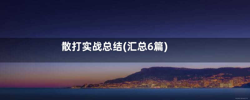散打实战总结(汇总6篇)