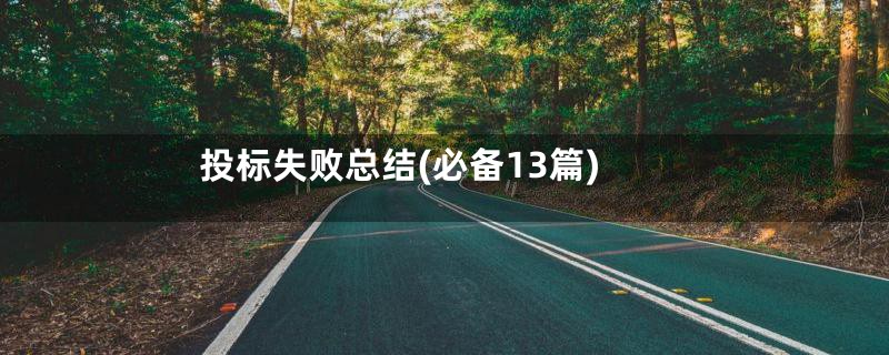 投标失败总结(必备13篇)