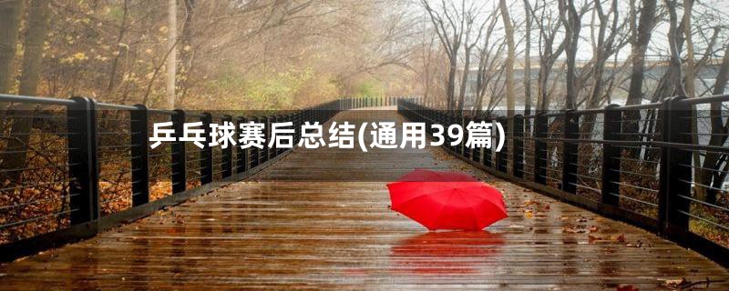 乒乓球赛后总结(通用39篇)