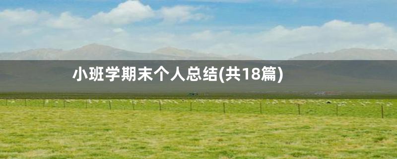 小班学期末个人总结(共18篇)