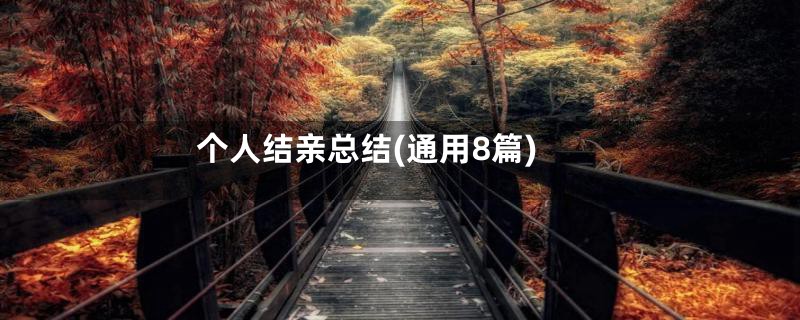 个人结亲总结(通用8篇)