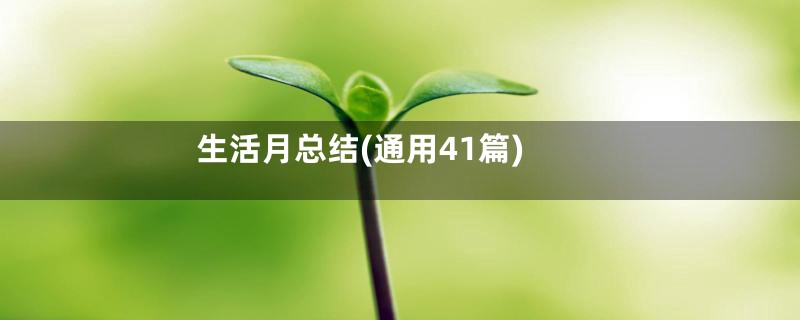 生活月总结(通用41篇)
