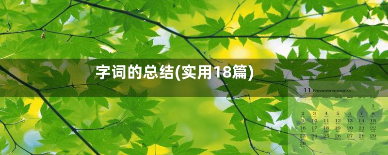 字词的总结(实用18篇)