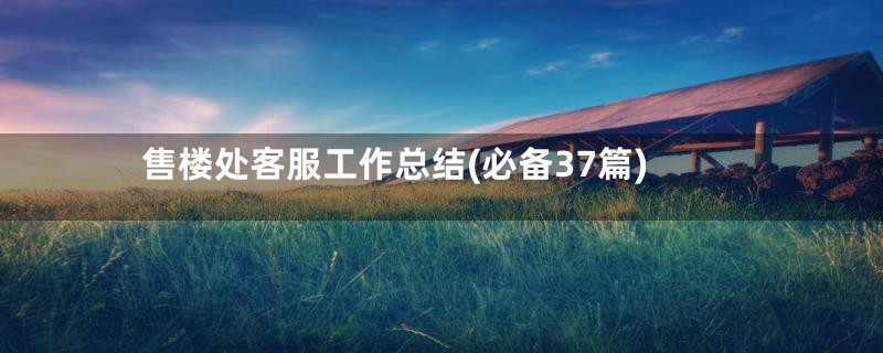 售楼处客服工作总结(必备37篇)
