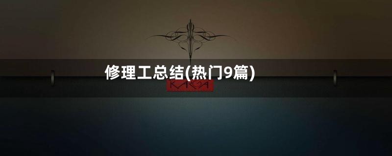 修理工总结(热门9篇)
