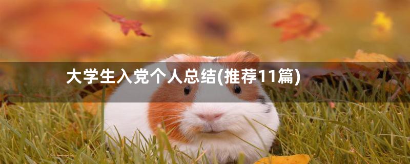 大学生入党个人总结(推荐11篇)