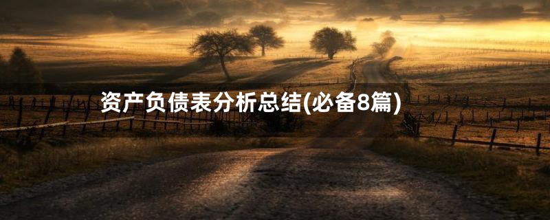 资产负债表分析总结(必备8篇)